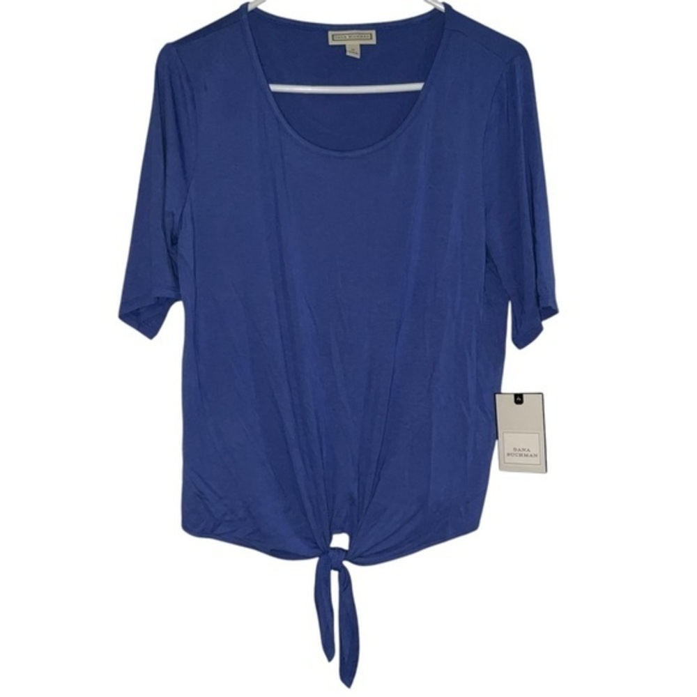 Dana Buchman Tie Front Knit Top - Royal Blue - Size M (NWT)